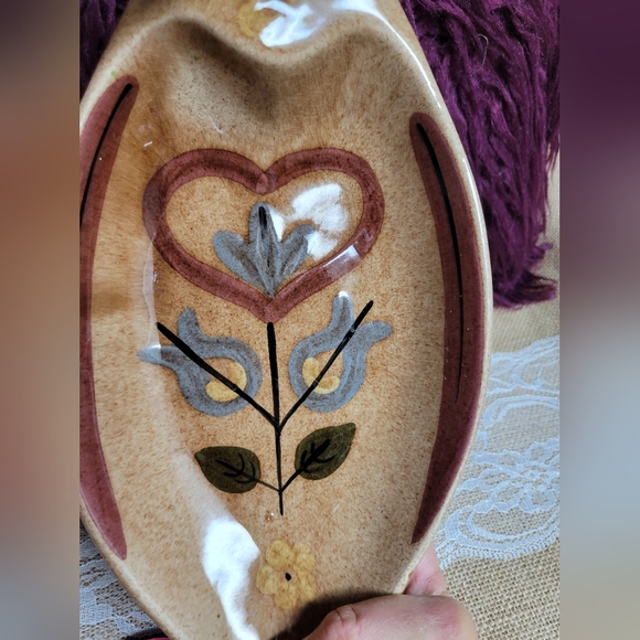 Vintage The California Cleminsons ceramic hand painted bread platter dove - Picture 14 of 15